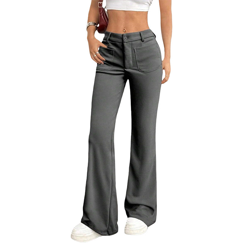 Border European and American Amazon Style Pantalons flamboyants Droite Haute-Waisted Léger Casual