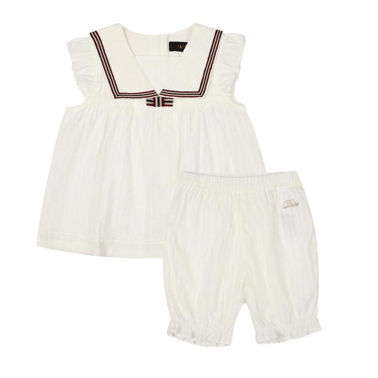 Les petites filles Navy-Style Deux-Piece Summer Outfit