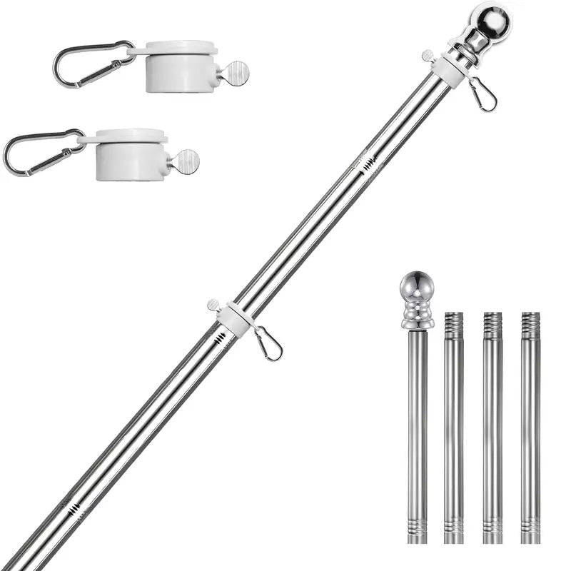 Mur suspendu extérieur 18 M 6ft Cinq sections en acier inoxydable Flagpoles
