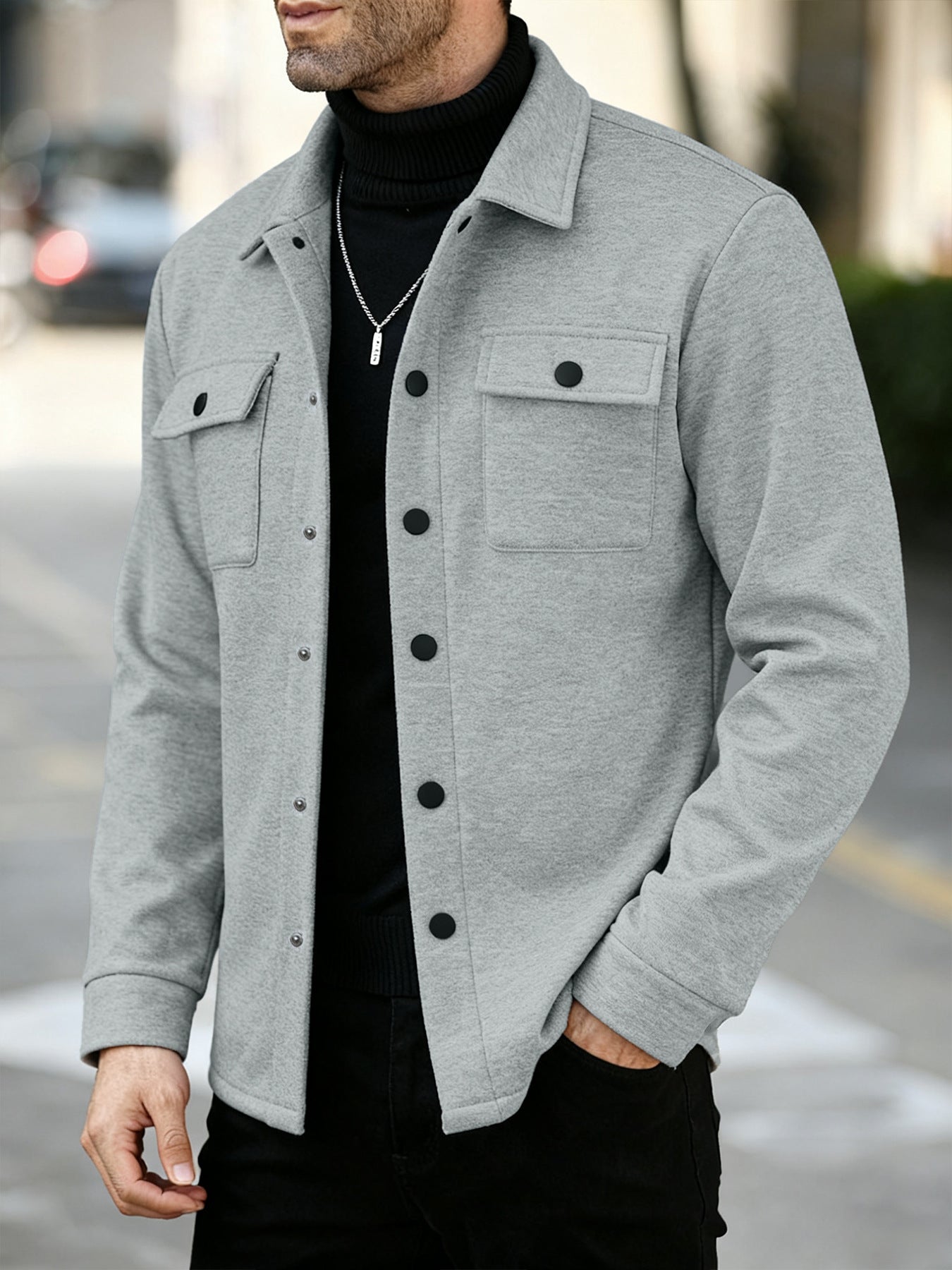 Veste casual homme élégant doublé de polaire Cardigan
