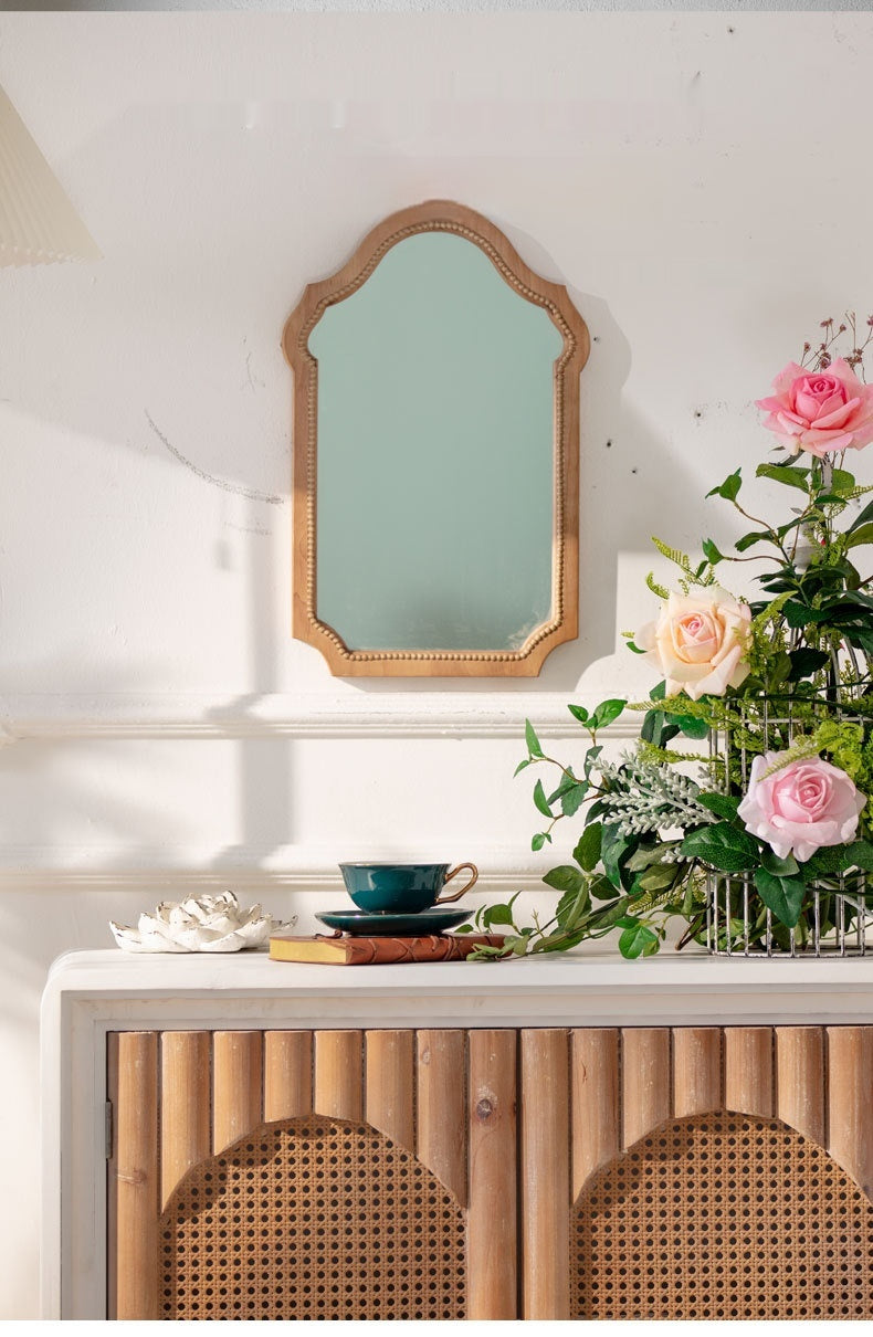 Miroir mural en bois massif vintage