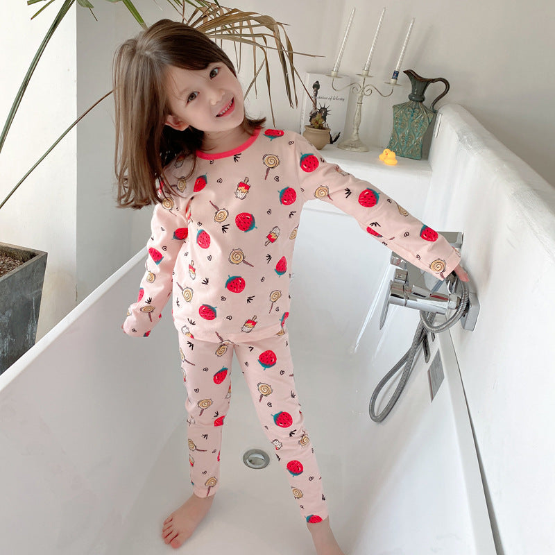 Vêtements d'automne pour enfants et pantalons longs Coton Sous-vêtements pour enfants d'âge moyen S