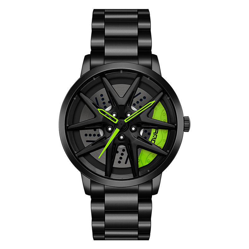 Cool Wheel Personnalité Montre Quartz Hollow Out