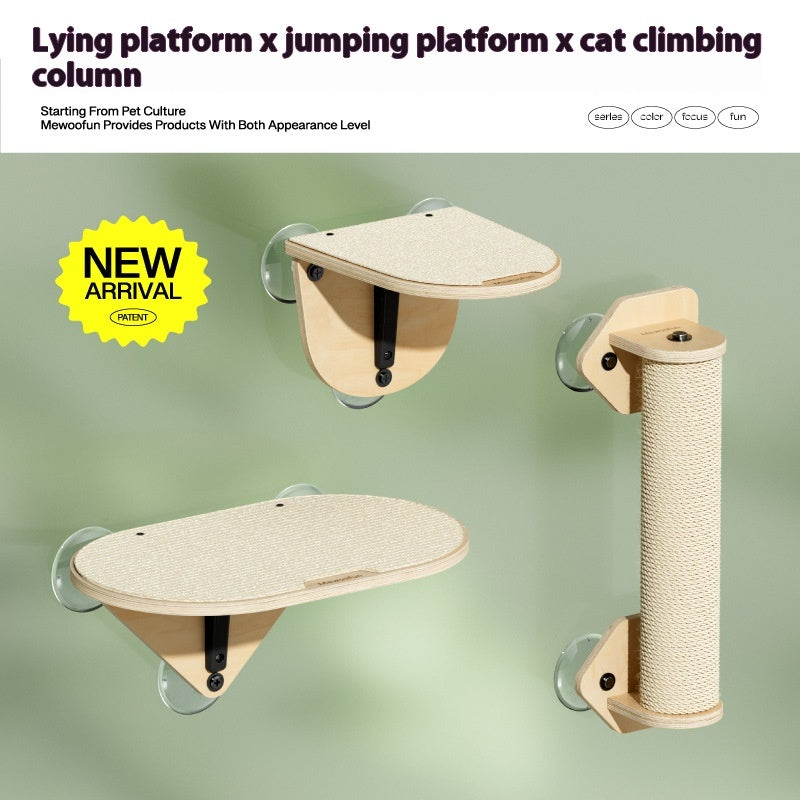Meow Hu Wang est aussi Cat Scratch Trees ne couvrant pas une zone de mur de verre