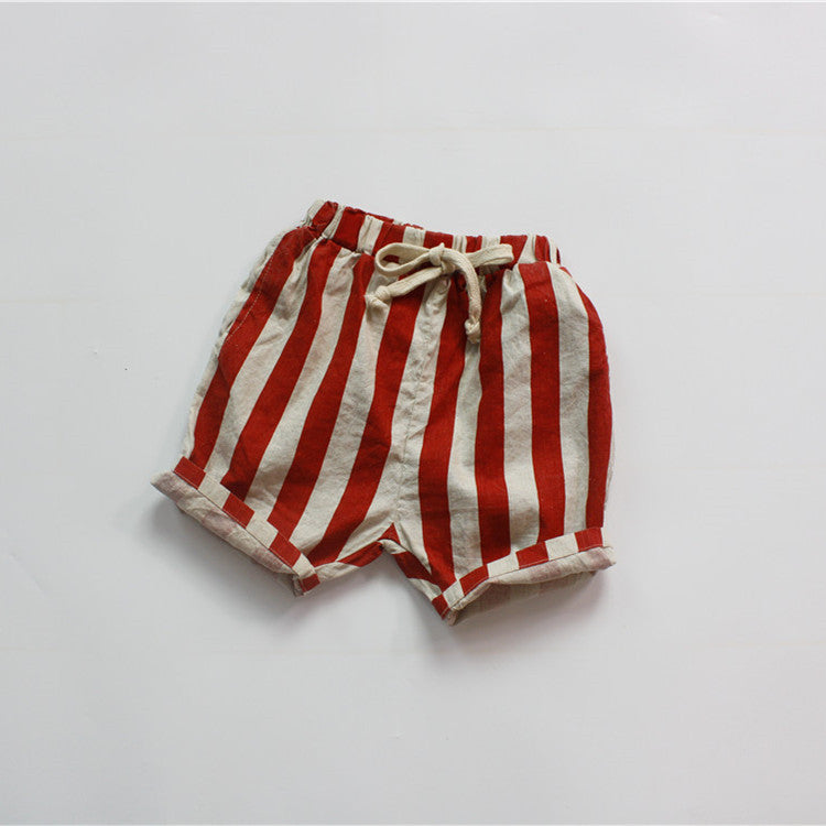 Pantalon de filles rayé Pantalon coupé en morceaux