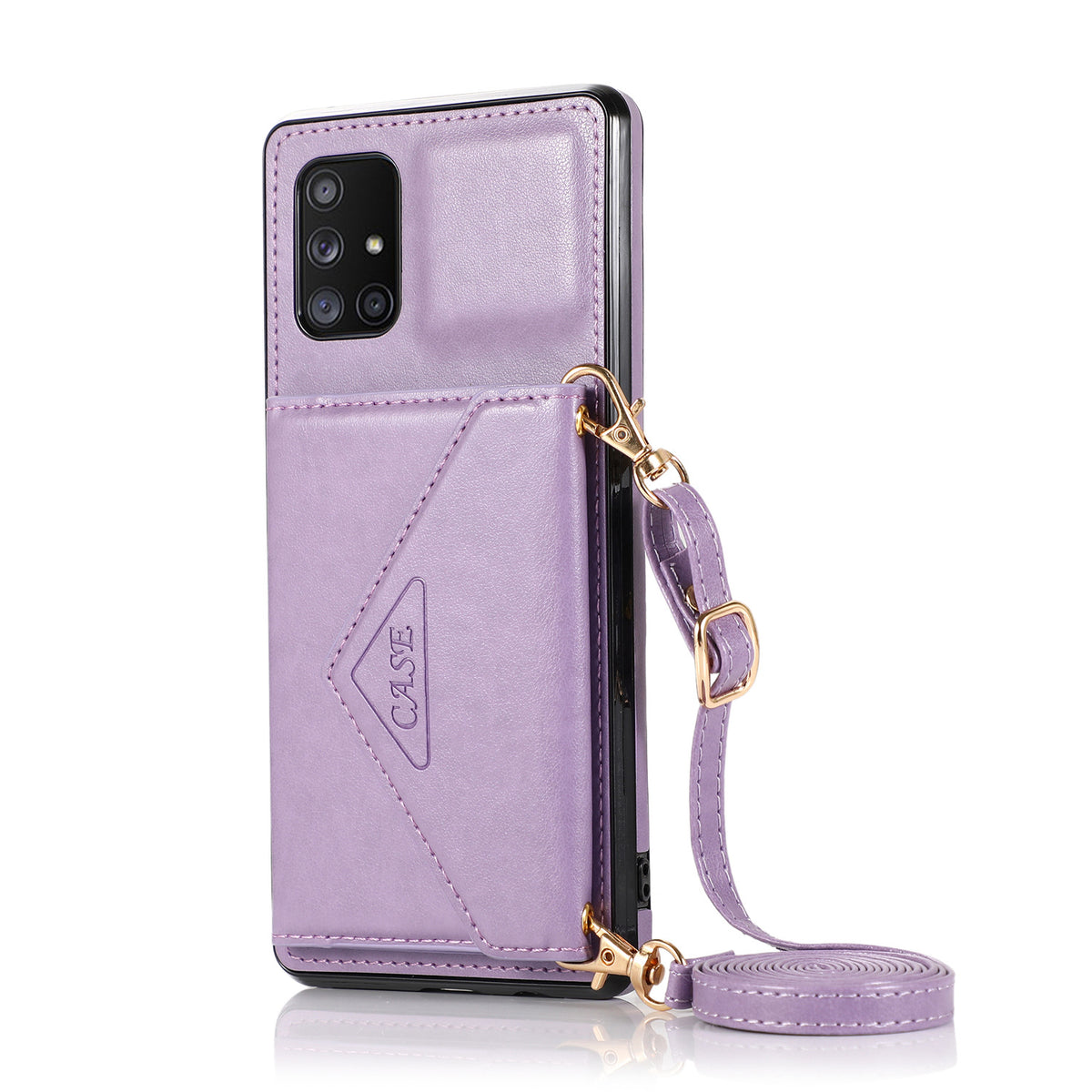 Slope Triangle au-dessus d'une épaule Téléphone portable Multi-fonctions Cover Wallet Card Cas en cuir