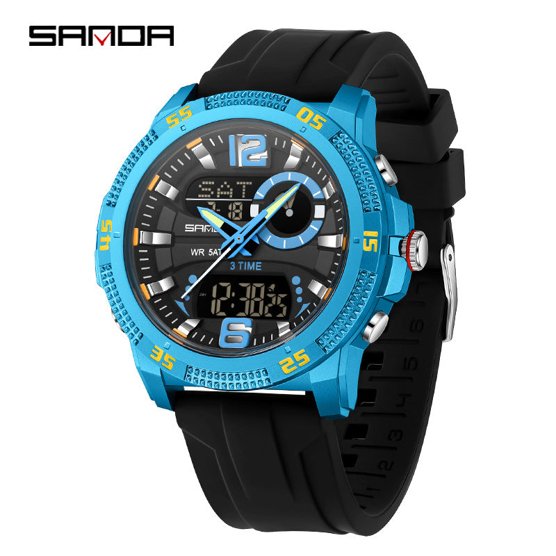 SANDA hommes montre électronique jeunesse réveil lumineux Sporty