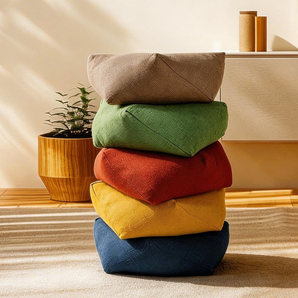 Coussin de sol de lin carré look