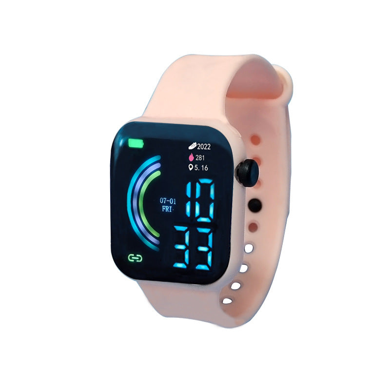 Grande écran carré Étudiant couple Sports Led montre
