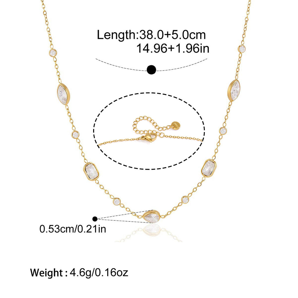 Zircon Collier en acier titane Et résistant à la Fade