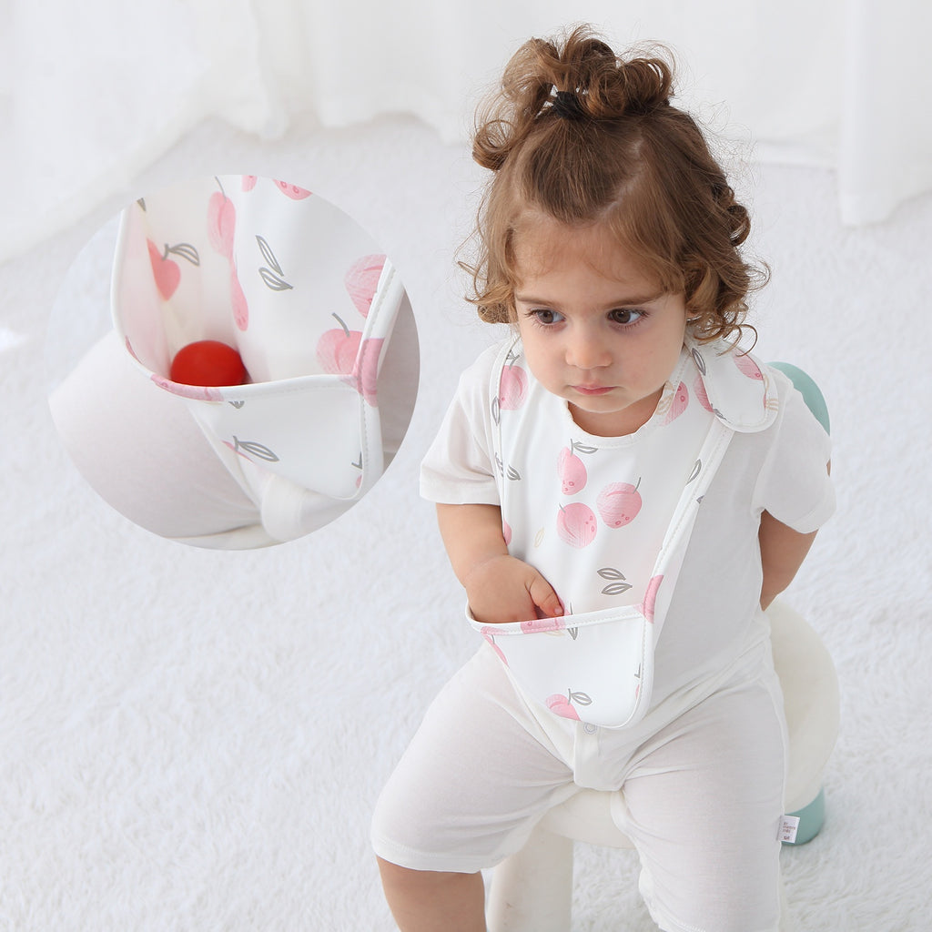 Nettoyant étanche de fermeture de snap Bib mangeant serviette de salive bille d'enfant