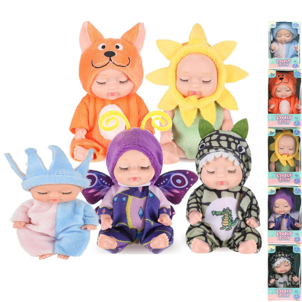 6 Nouvellement amélioré Dormant Poupées Poupées Jouet de filles Boîte Cadeau Set Adorable Princesse Figurines