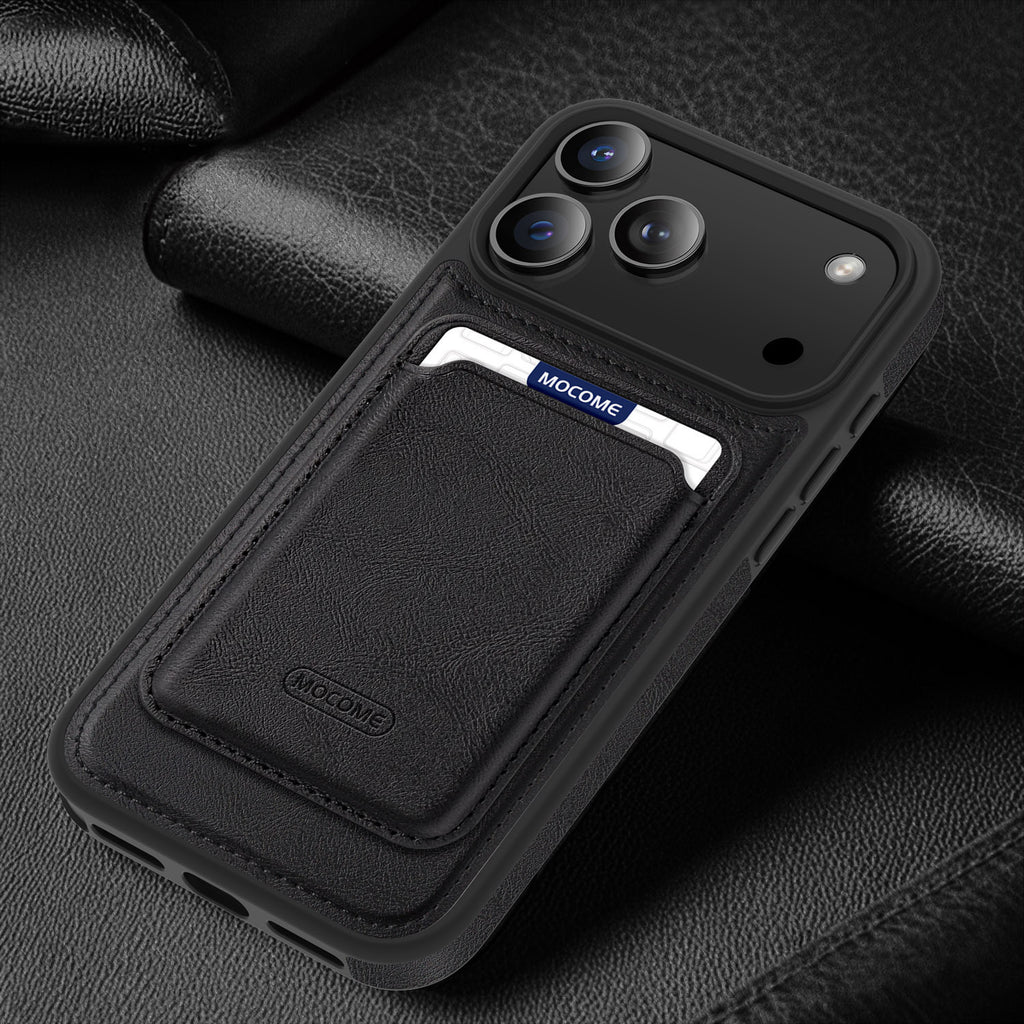 Magnetic Leather Card Holder compatible with 17 Pro Max