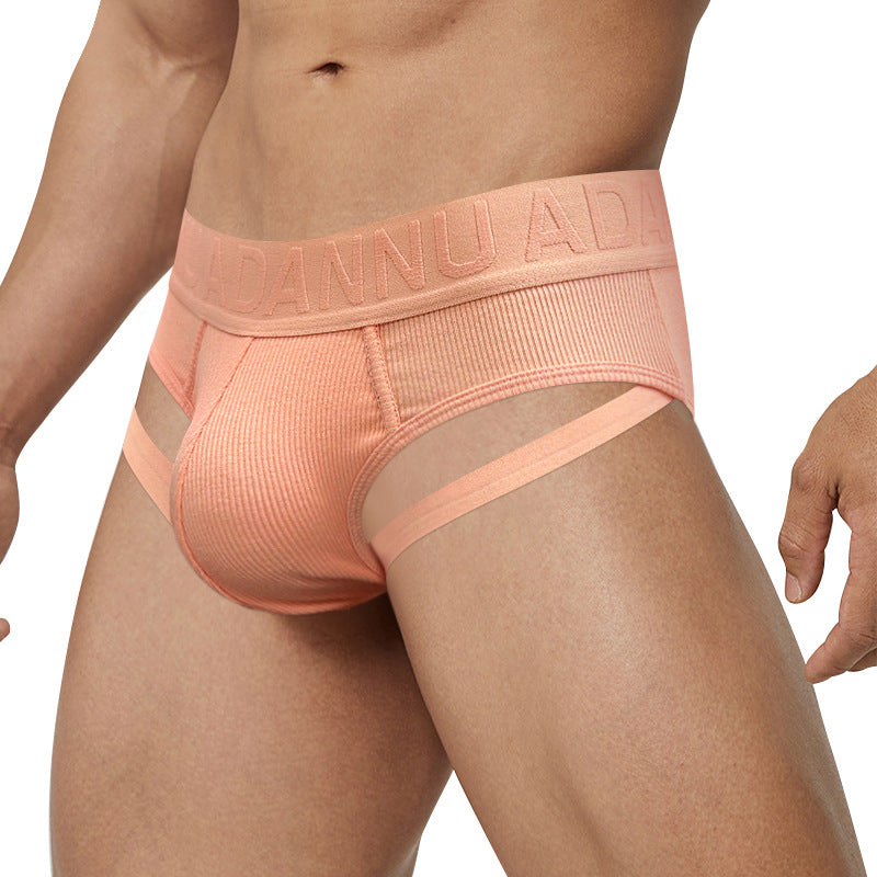 Slips respirants en coton taille basse double pour hommes
