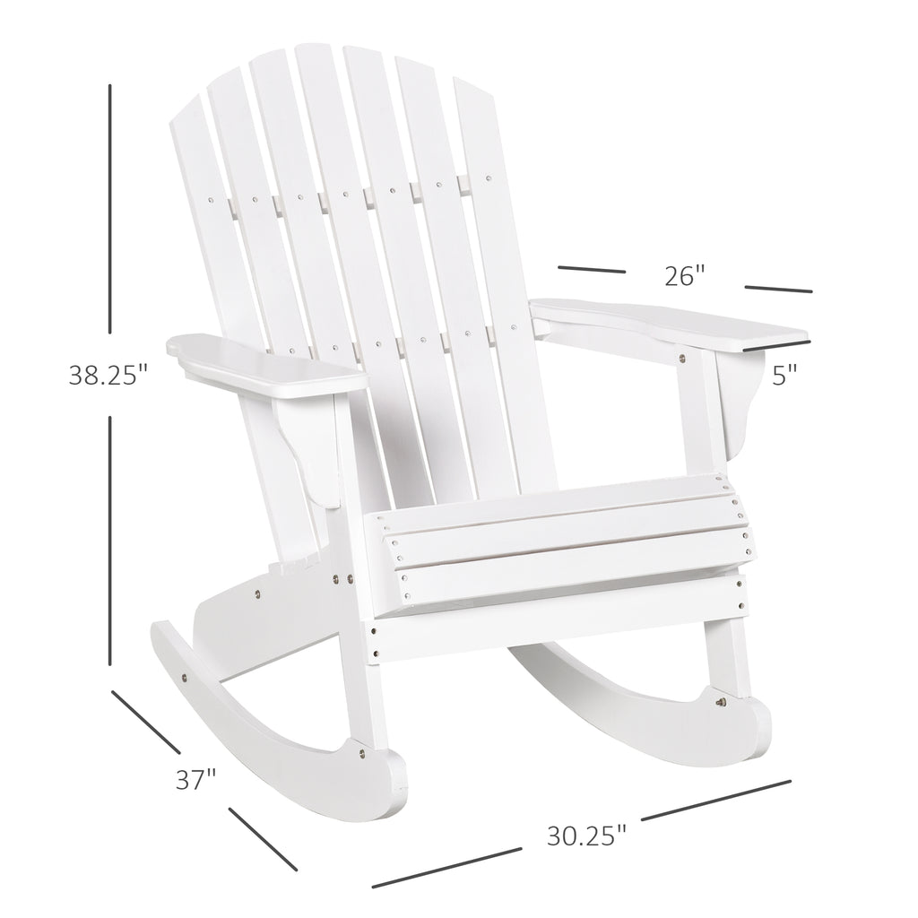 Chaise en bois Adirondack Rocking Lounge extérieur Chaise Fire Pit Siège avec lattes en bois
