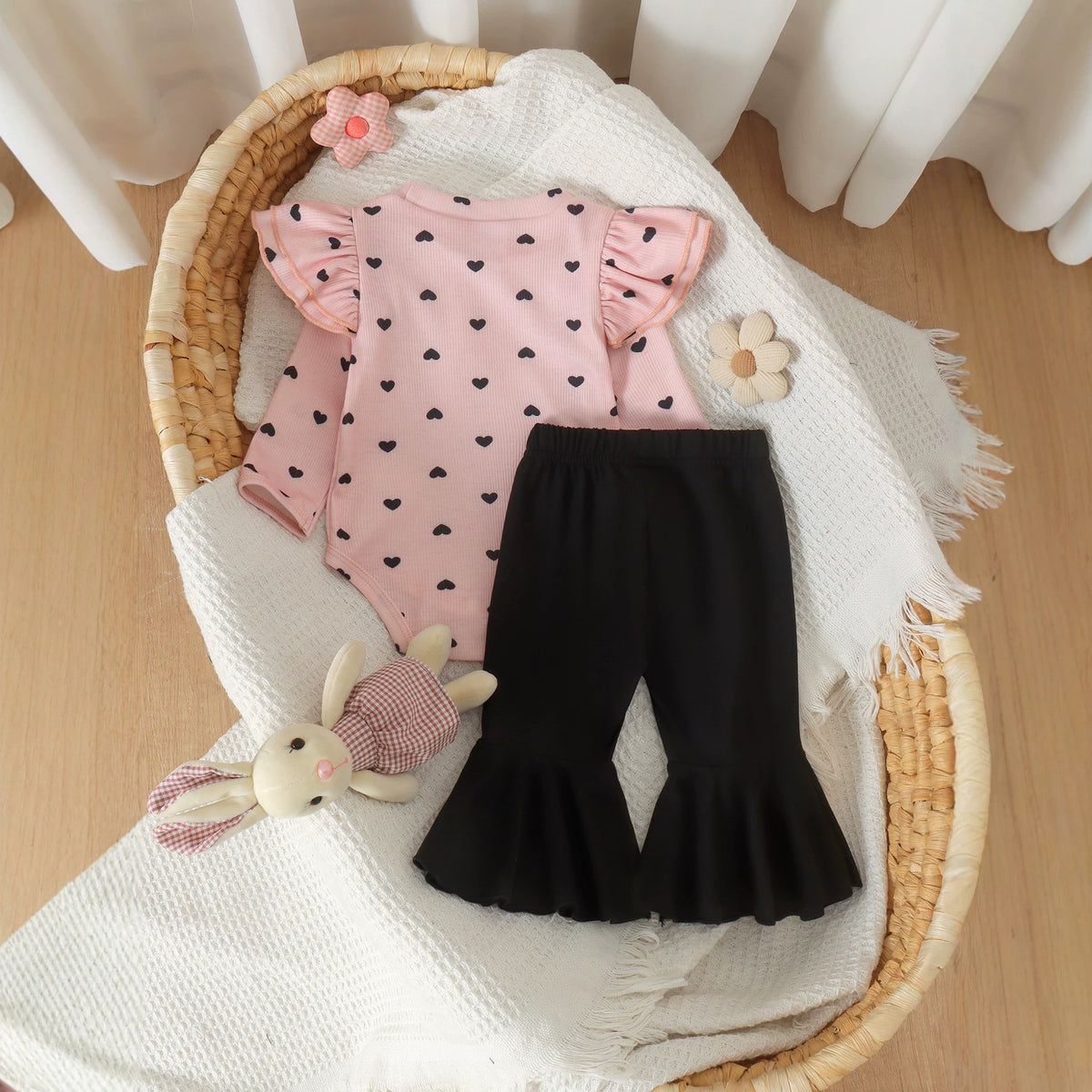 Pantalons à fond de cloche Bow-tie et ensemble de deux pièces pour nourrissons