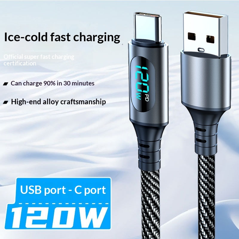PD Smart Digital Display Câble de charge de données 3-en-1 Super-Fast