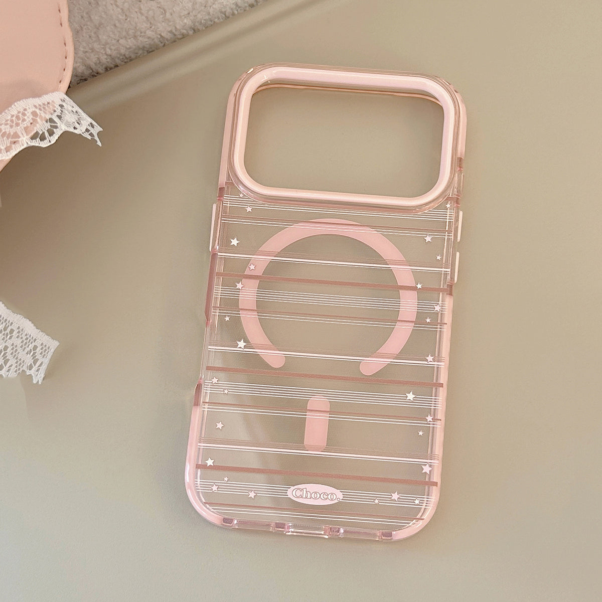 Magnetic mount compatible with pinkish-brown scratched phone cases