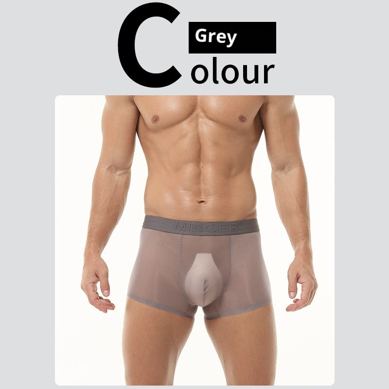 Sous-vêtements en soie de glace transparent homme Été Fin Respirant Traceless