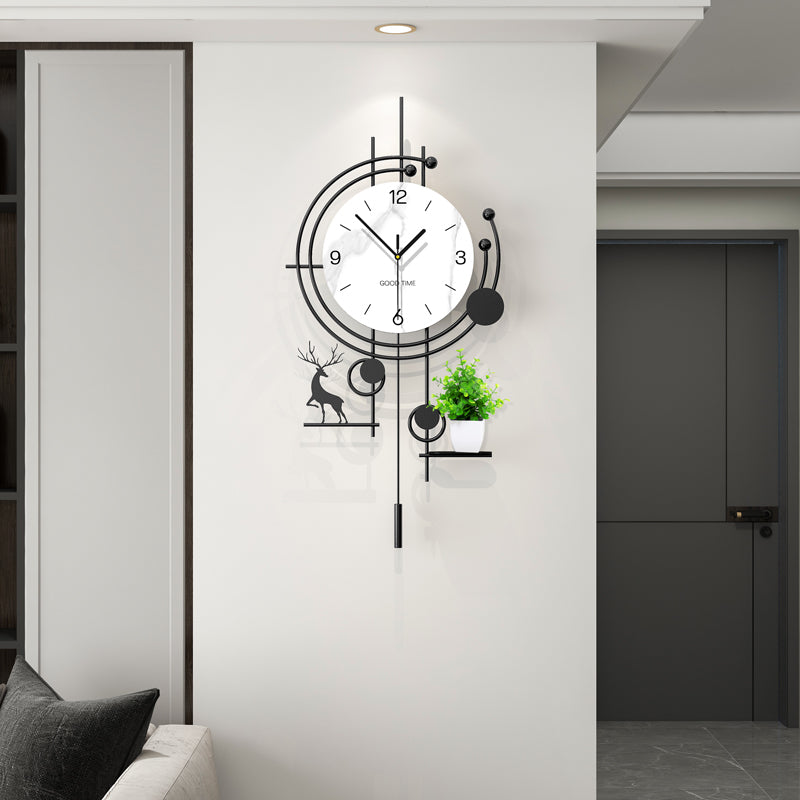 Horloge murale de cerf moderne avec plateau planteur Artistic Home Decor