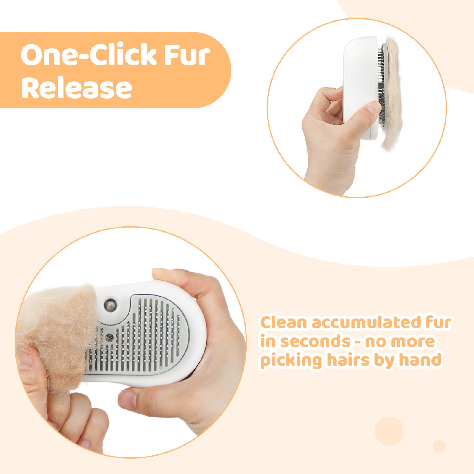 Brosse à vapeur pour chat - Brosse pour chat pour cheveux courts et longs