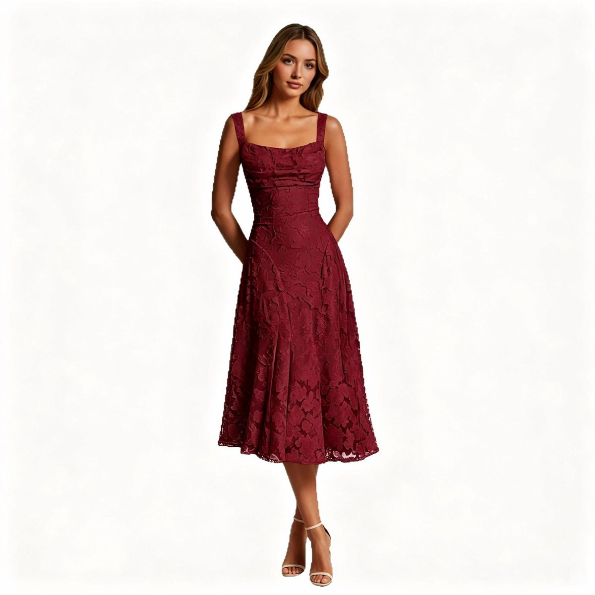 Robe de cocktail spaghetti-strap