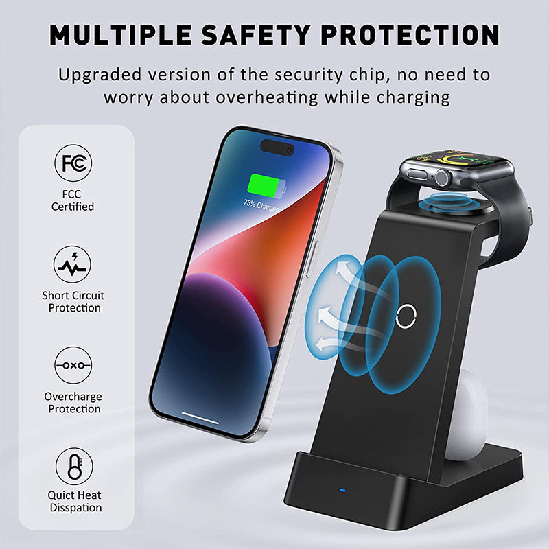 Chargeur sans fil Chargeur de bureau 3 en 1 18W