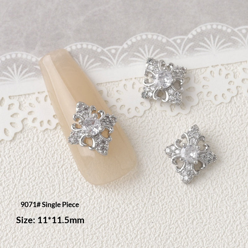 Argent Zircon Bow Nail Art Accessoires