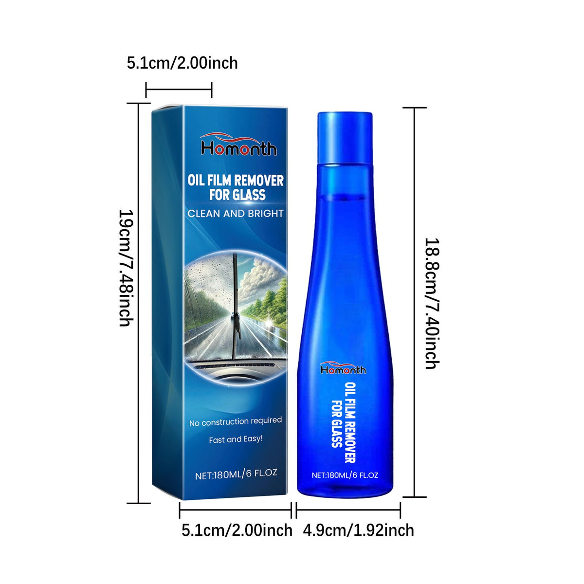 HOMONTH Automotive Windshield Glass Film Cleaner