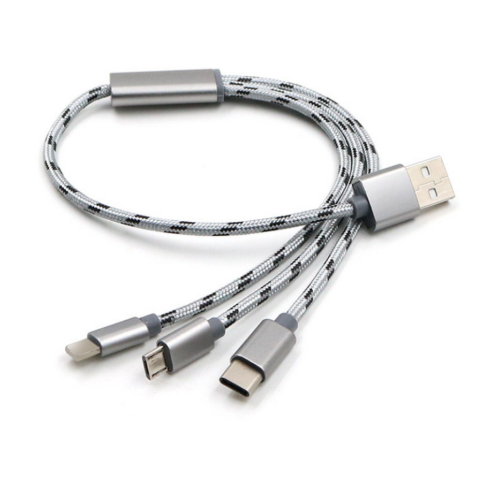 Câble de données 3-en-un Câble USB Téléphone mobile court TYPE-C Charge universelle 3-en-un
