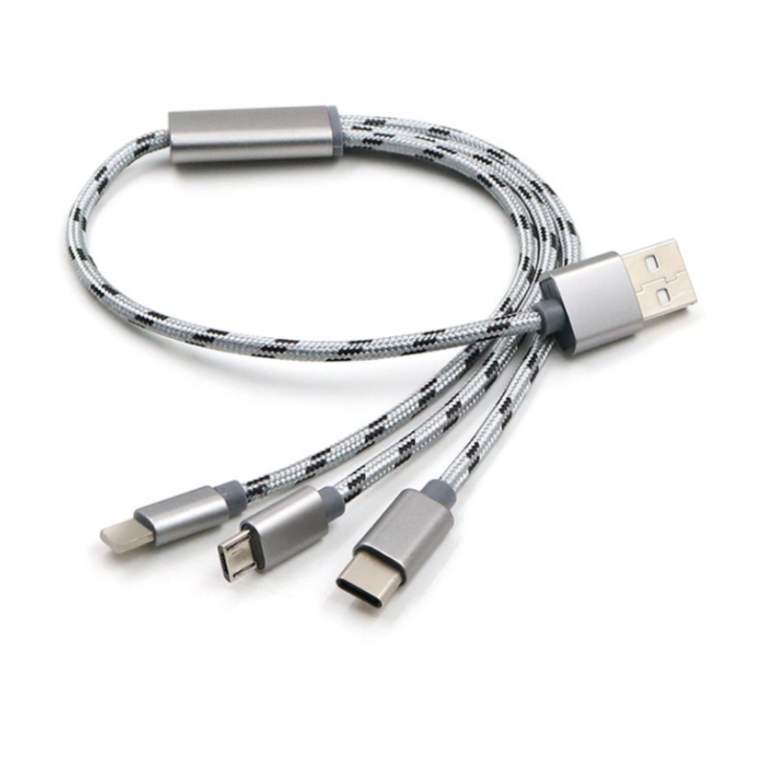Câble de données 3-en-un Câble USB Téléphone mobile court TYPE-C Charge universelle 3-en-un