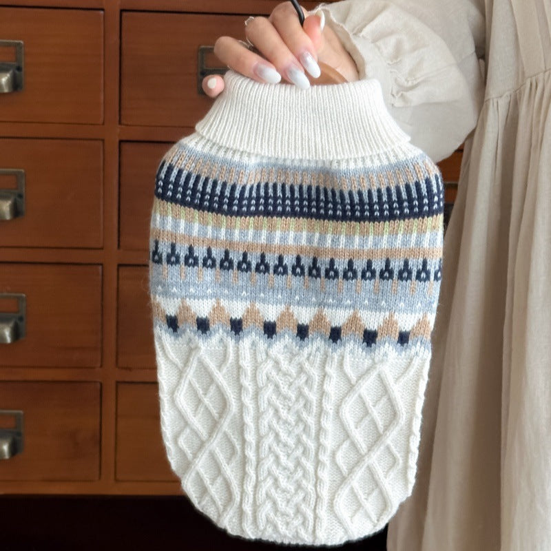 Chandails d'animaux de compagnie Cat Soft Fair Island Blue Sweater