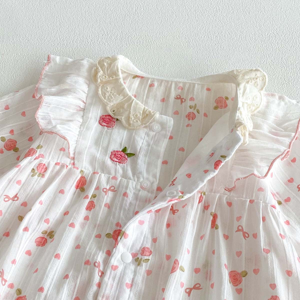 Arrivée Romper sucré en dentelle brodée pour bébé filles