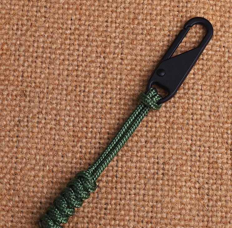 Parachute cordon tissé sac extérieur fermeture à glissière tête de traction cordon amovible