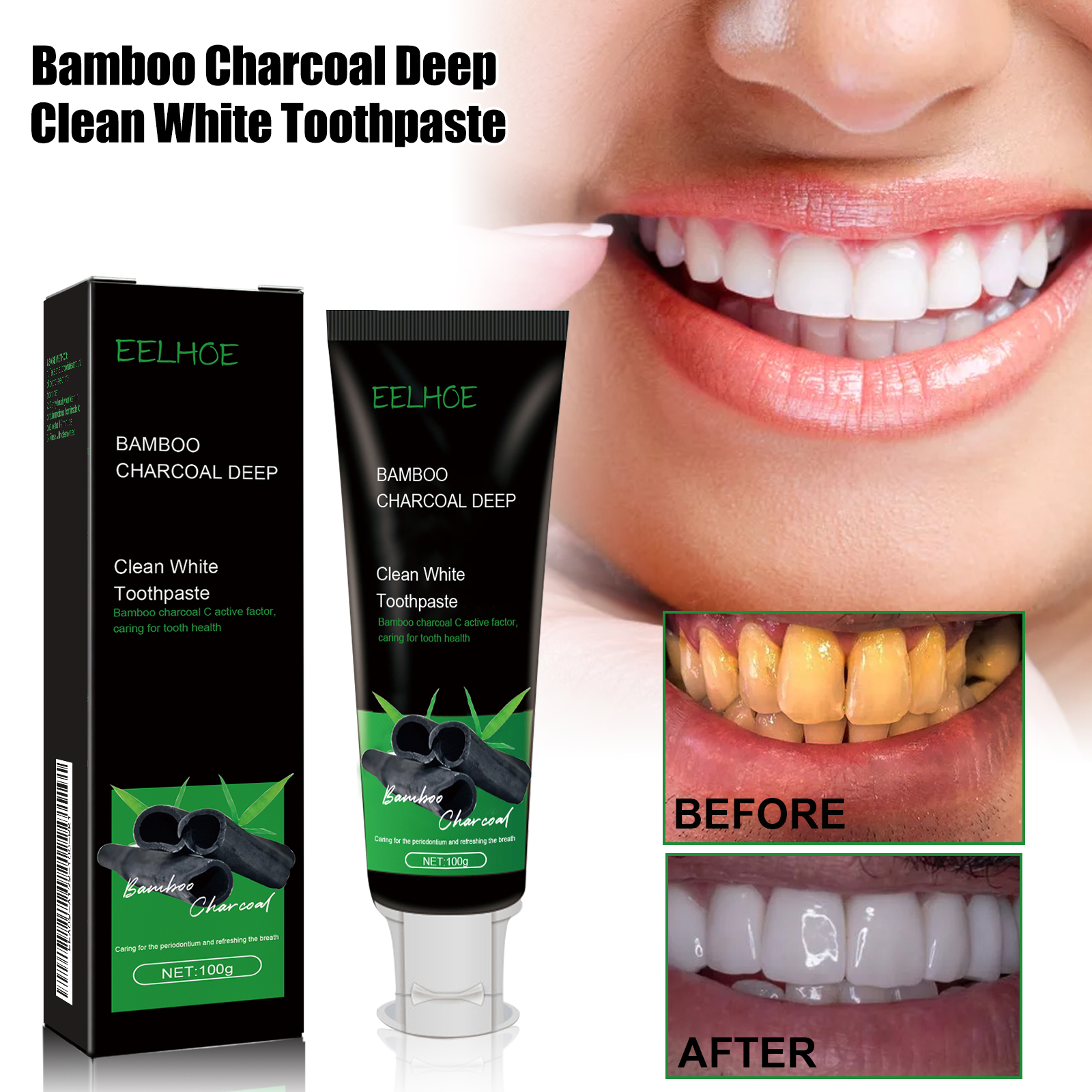 Bamboo Charcoal Dentifrice de blanchiment profond 1 00g
