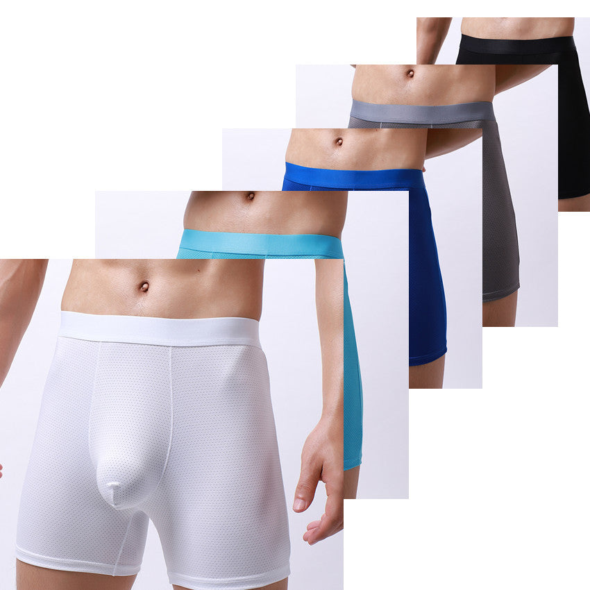 Boxers allongés hommes Respirant Mesh Sous-vêtements Sports