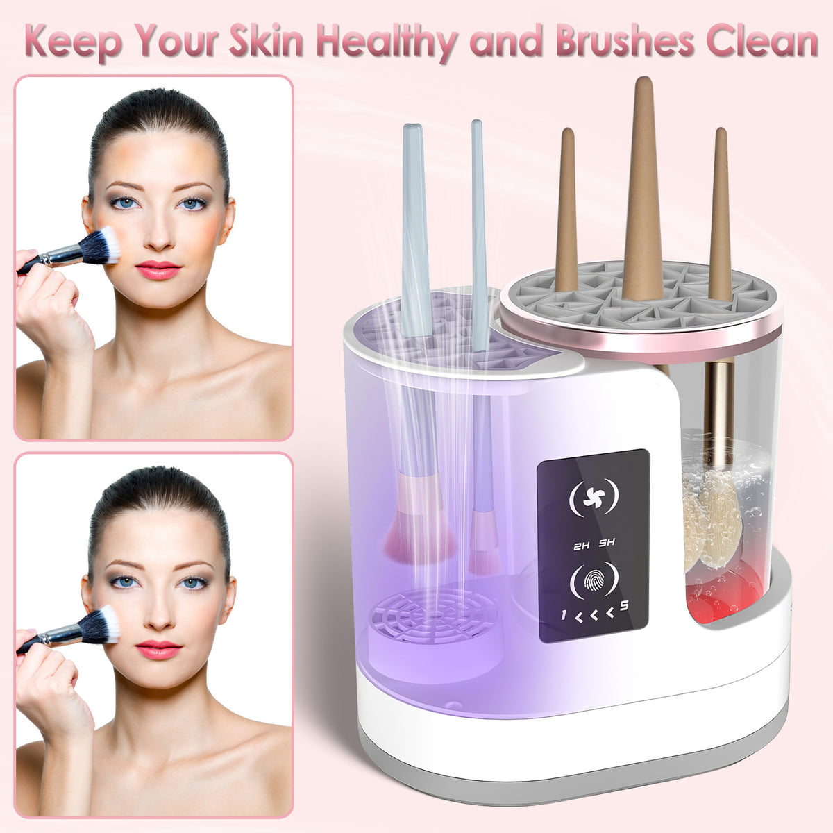 4 En 1 Nettoyeur de brosse électrique USB Powered Automatic Brush Blender Machine avec le temps