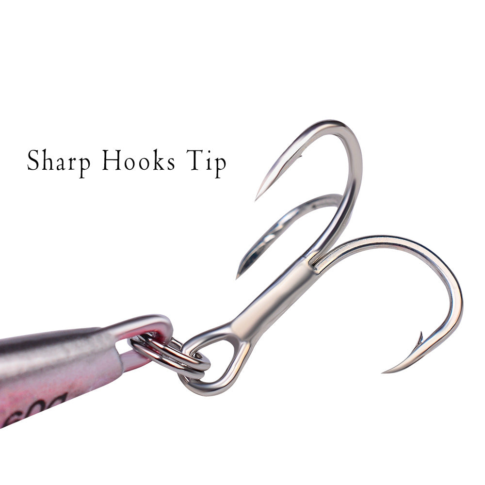 Luya Bait Submerged Tossing Lure plaque de fer Plomb lumineux de poisson avec crochet Treble