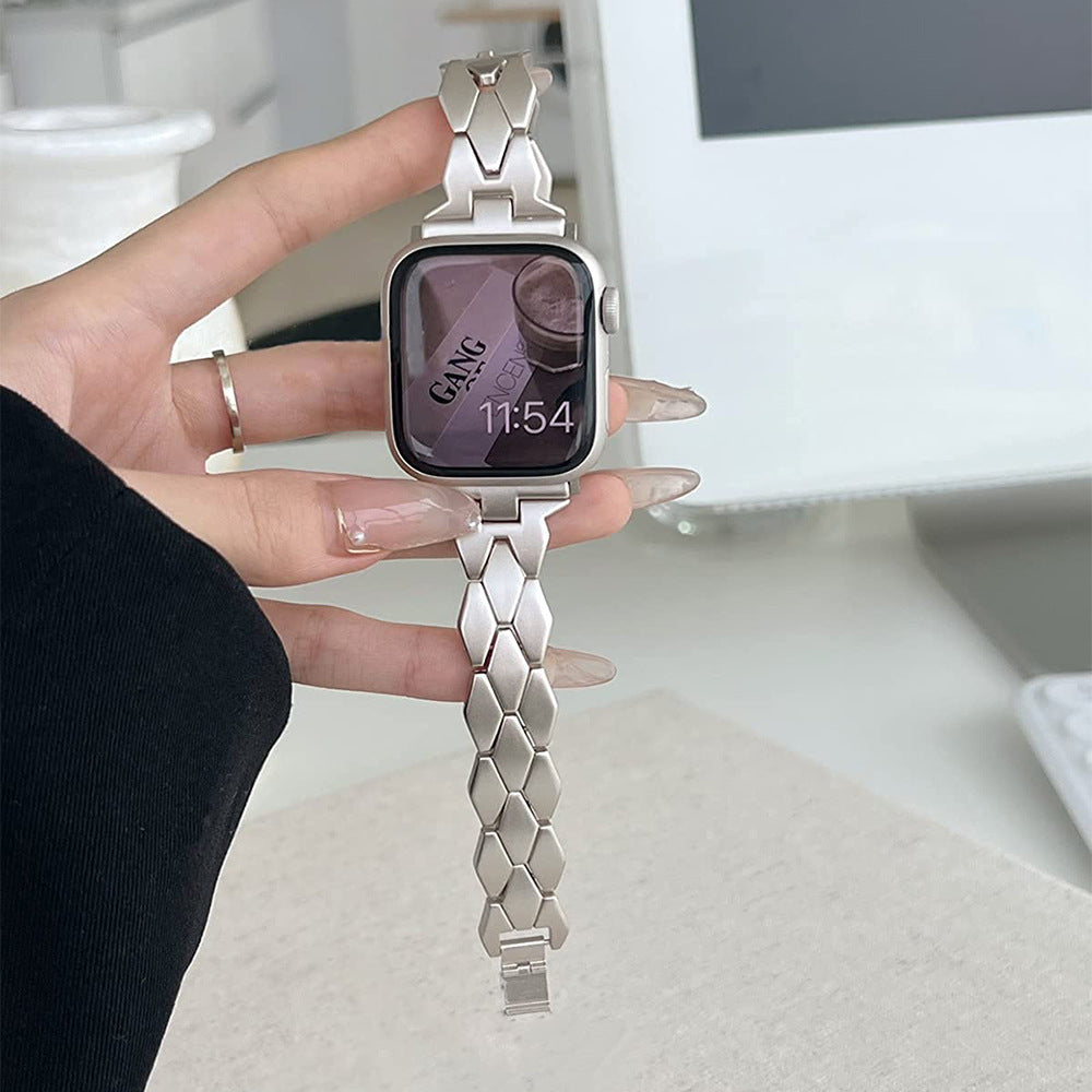 Bracelet en diamant à chaîne métallique en acier