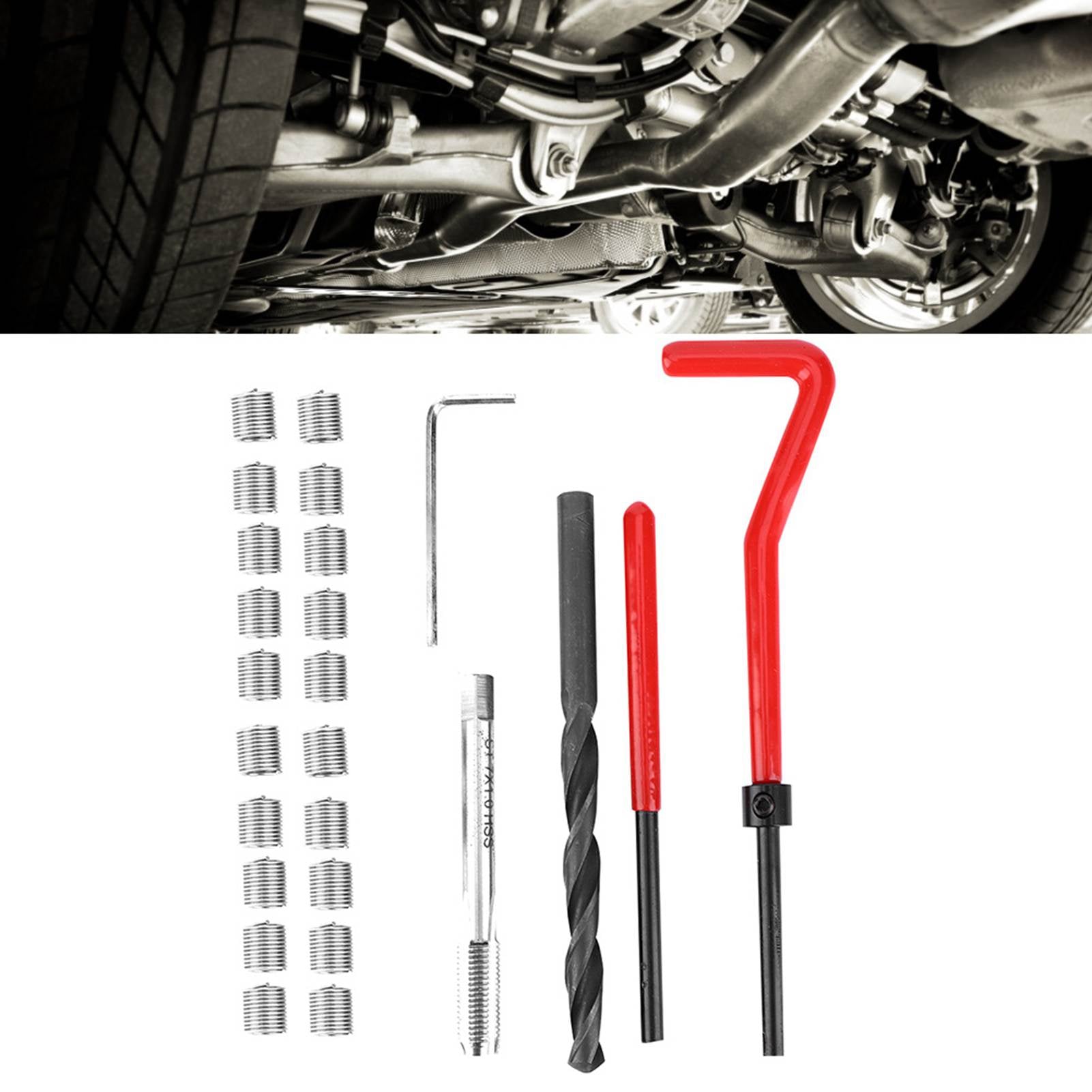 Kit de réparation de fils de filetage 25Pcs en acier inoxydable Twisted Drill Wrench Threaded Insert Tap Insertion