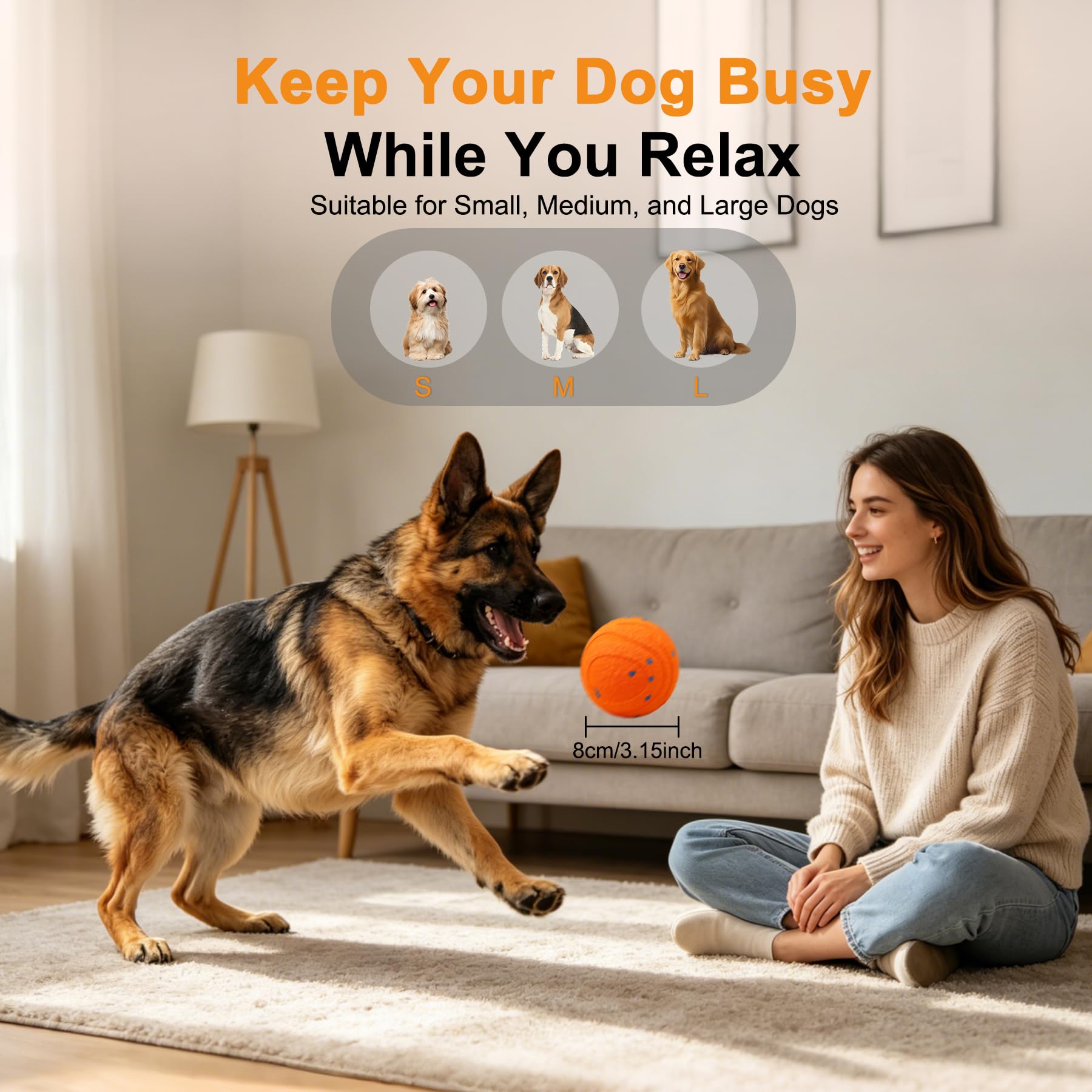 Balle de chien automatique interactive
