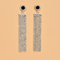 Boucles d'oreilles en strass argenté style