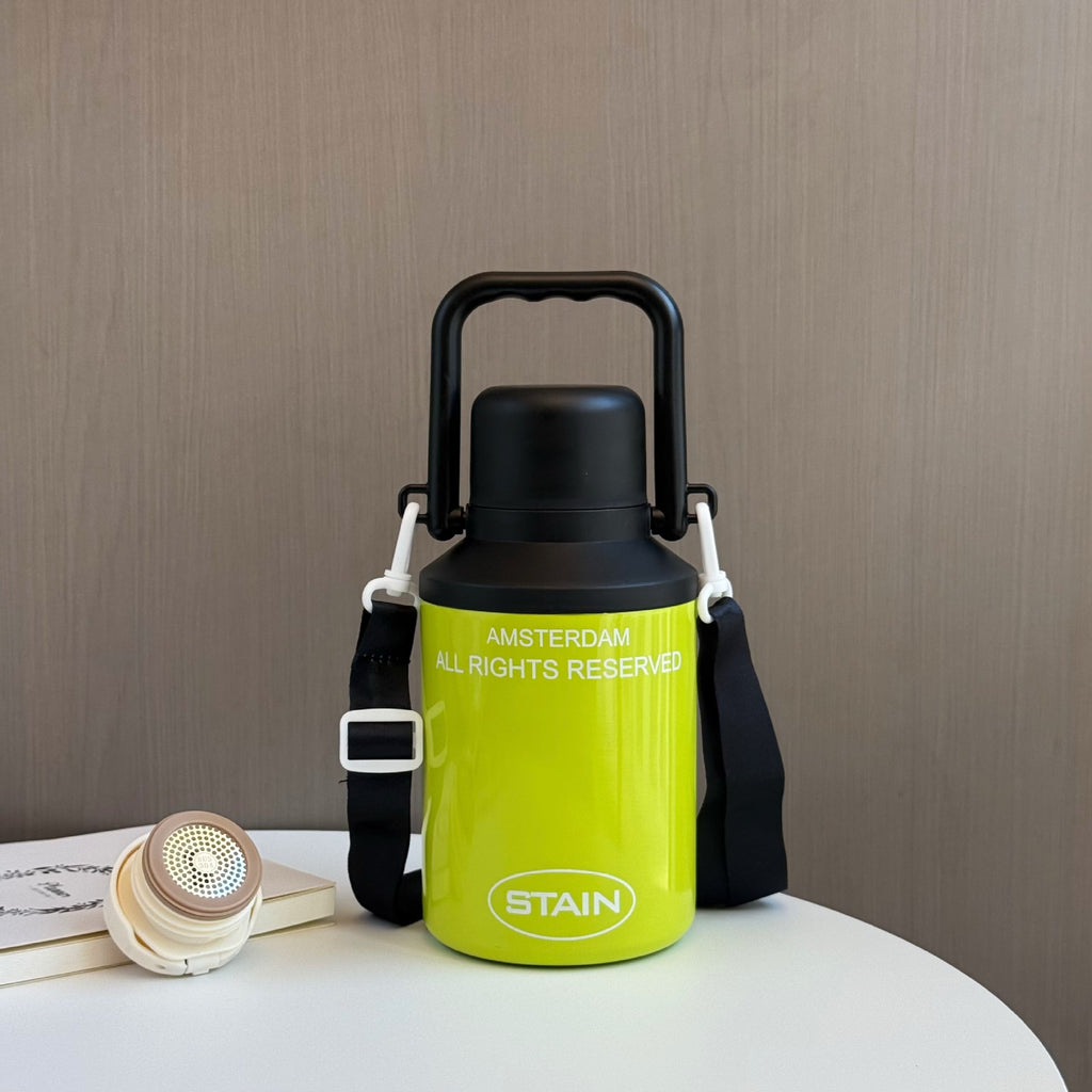 Bouteille d'eau portative sport de fitness avec paille et poignée