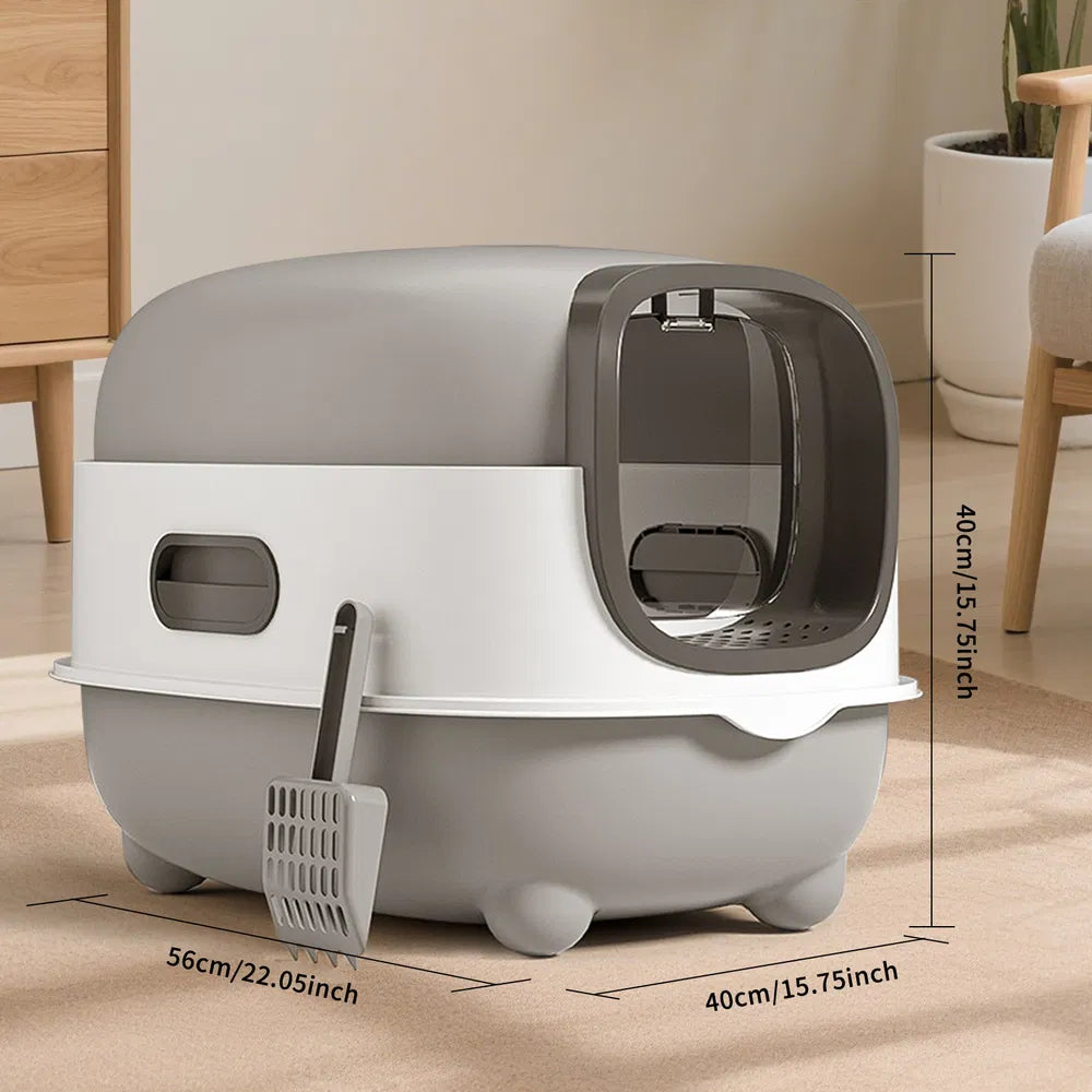 E Classic Grey Cat Litter Box - Simple and Practical