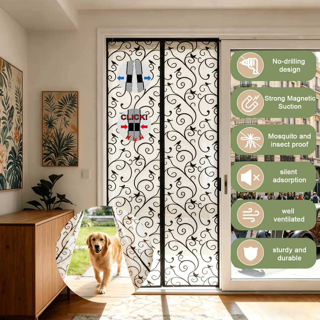 Porte d'écran magnétique 1PC - Fait avec la fibre de polyester verrouillée 3D design à motif
