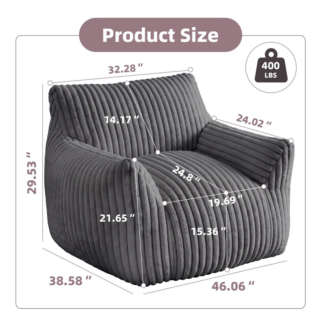 Chaise-salon sac à haricot fluffy