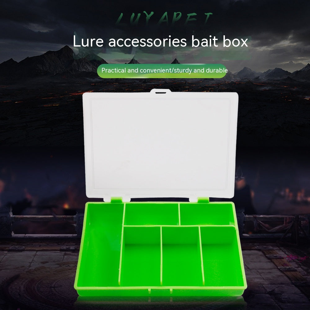 Luya Cinq Grid Transparent PP boîte de matériel de pêche en plastique