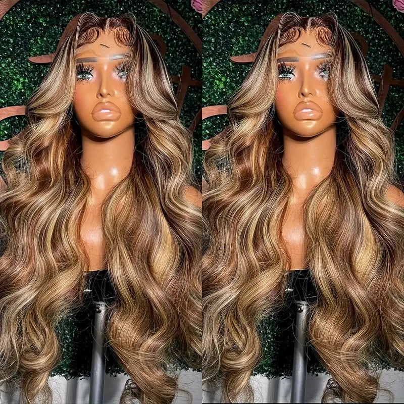 Perruque en dentelle moyenne Grande vague Long cheveux bouclés Type de perruque pleine tête