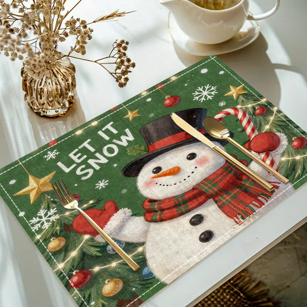 Table de table de Noël imprimée en lin