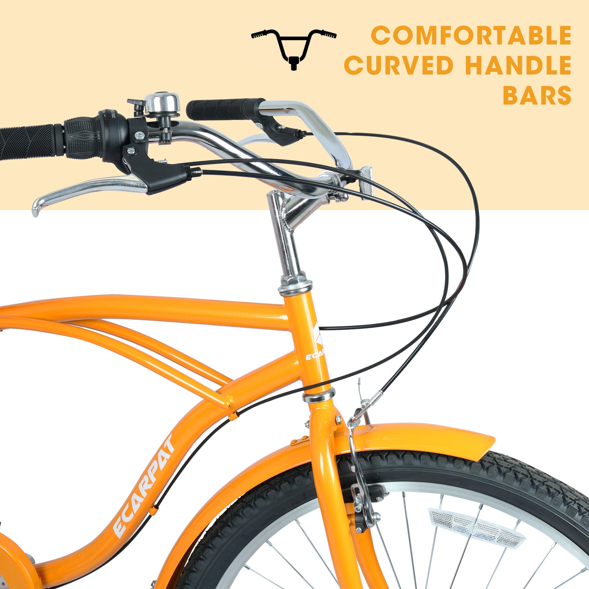 A26265B Vélo de croisière de plage de 26 pouces à 7 vitesses pour hommes et femmes
